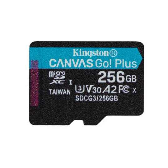 256 GB . SDXC karta Kingston . Canvas Go Class 10 UHS-I U3 V30 ( r90MB/s, w45MB/s )