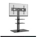 ONKRON Universal Floor TV Stand Glass Base and Shelves for 32-65" TVs up to 30kg, BlackVESA: 100x100 - 600x400