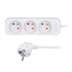 Solight predlžovací prívod 5m, 3 zásuvky, 16A/3680W, PVC, biely Solight predlžovací prívod 5m, 3 zásuvky, 16A/3680W, PVC, biely