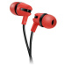 Canyon CNS-CEP4R štýlové slúchadlá do uší, pre smartfóny, integrovaný mikrofón a ovládanie, plochý kábel, červené