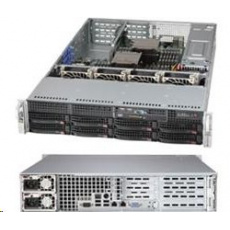  2U chassis 8x 3,5" HS SAS/SATA, 2x500W (80PLUS Platinum), WIO