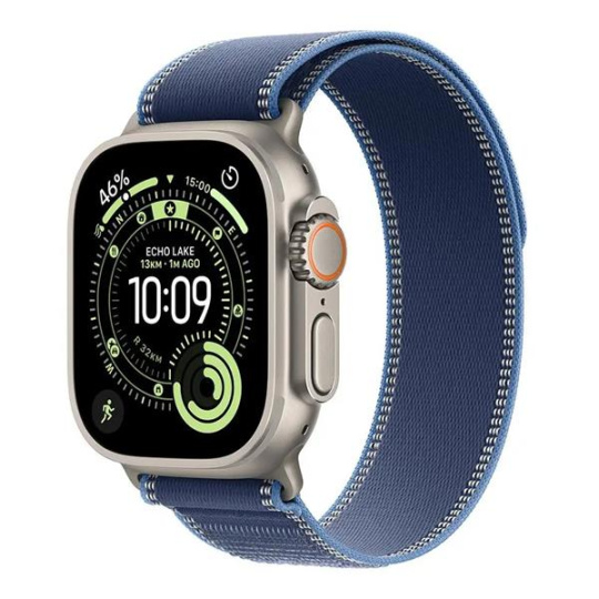 Apple Watch Ultra 3 GPS + Cellular 49mm Natural Titanium Case with Blue/Bright Blue Trail Loop - M/L Apple Watch Ultra 3 GPS + Cellular 49mm Natural Titanium Case with Blue/Bright Blue Trail Loop - M/L