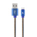 Gembird kábel nabíjací USB-C (M) na USB 2.0 (M), opletený, 2m, džínsovina