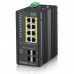 ZyXEL RGS200-12P, 12-port Gigabit WebManaged switch: 8x GbE + 4x SFP, PoE (802.3at, 30W), Power budget 240W, DIN rail/Wa