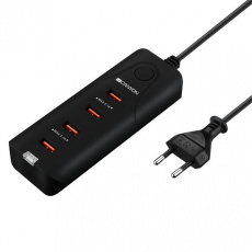 CANYON Universal 4xUSB AC charger (in wall) with over-voltage protection, Input 100V-240V, Output 5V-4.2A, with Smart IC, Black ru