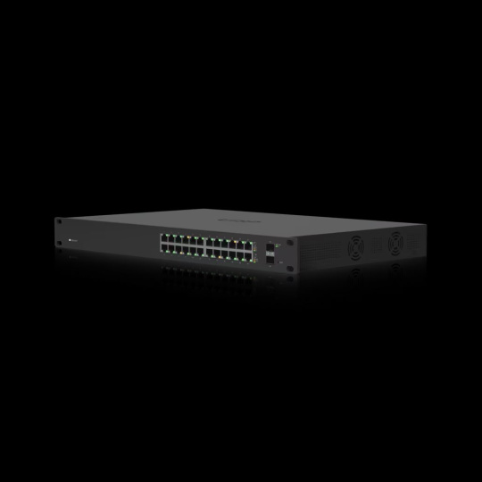 Ubiquiti Layer 2/3, PoE switch with (24) Gigabit RJ45 ports, (2) SFP ports, and a 250W power supply Ubiquiti Layer 2/3, PoE switch with (24) Gigabit RJ45 ports, (2) SFP ports, and a 250W power supply