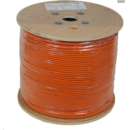 LEXI-Net kabel Cat 6A S/FTP LSOH licna (Dca) 27 AWG 500m cívka, oranžový plášť