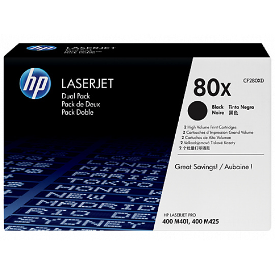 HP toner black pre LJ Pro400 M401 - HP80X Dual pack