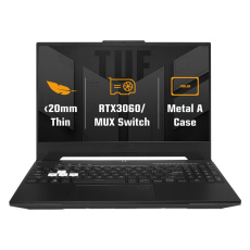 ASUS TUF Dash F15 FX517ZM-HN114W, i7-12650H, 15.6˝ 1920x1080 FHD, RTX3060/6GB, 16GB, SSD 1TB, W11H ASUS TUF Dash F15 FX517ZM-HN114W, i7-12650H, 15.6˝ 1920x1080 FHD, RTX3060/6GB, 16GB, SSD 1TB, W11H
