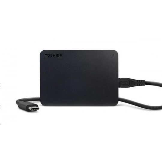 Toshiba External HDDCanvio Basics + USB-C adapter (2.5" 1TB, USB3.2 Gen 1, Black)