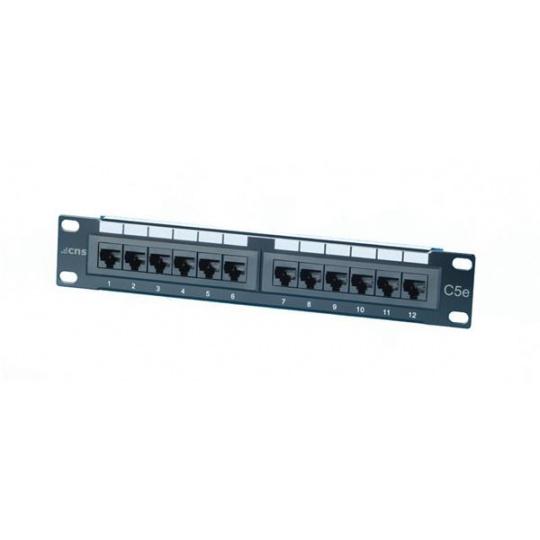 CNS 10" patch panel 12port Cat6, UTP, blok 110, 1U, černy