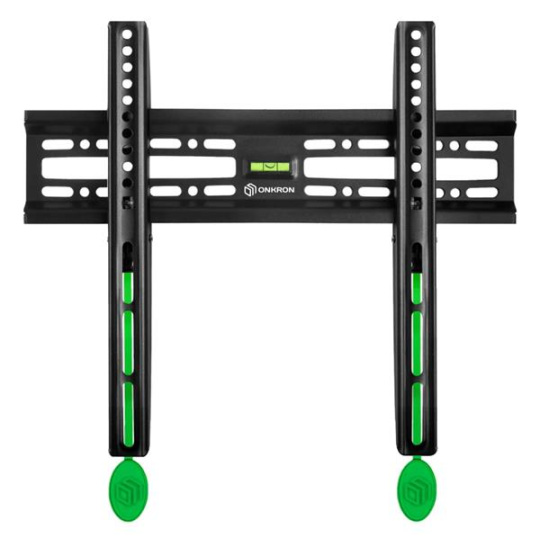 ONKRON Fixed TV Wall Mount for 32 to 65-inch Flat Panel TVs Digital Panels 50 kg, Black