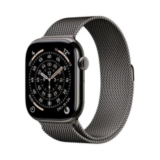 Apple Watch Series 11 GPS + Cellular 42mm Slate Titanium Case with Slate Milanese Loop