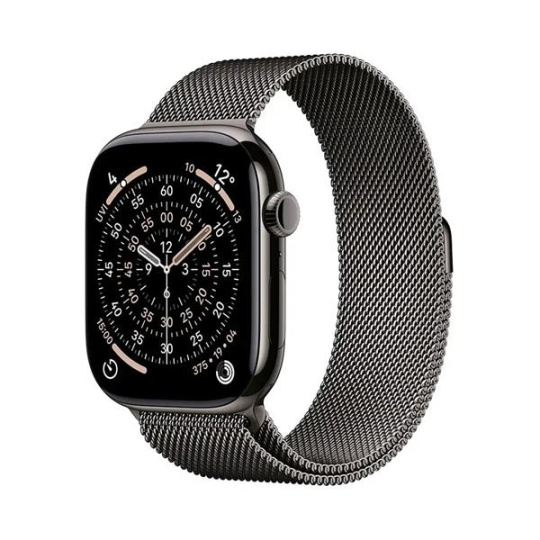Apple Watch Series 11 GPS + Cellular 42mm Slate Titanium Case with Slate Milanese Loop Apple Watch Series 11 GPS + Cellular 42mm Slate Titanium Case with Slate Milanese Loop