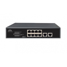 UNIVIEW 10xRJ45 10/100 vč. PoE (802.3af/at,PoE budget 120W),PoE porty lze přepnout na 250m PoE@10Mbps, desktop