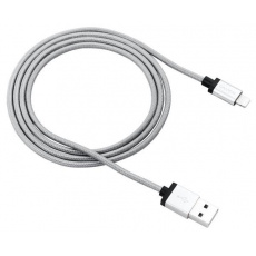 Charge & Sync MFI braided cable with metalic shell, USB to lightning, certified by Apple, 1m, 0.28mm, Dark gray