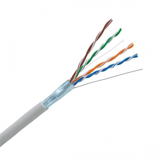 CNS kabel FTP, Cat5E, drôt, LSOH, Eca, ox 305m - šedá/fialová