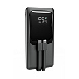 Gembird Powerbank 10000 mAh, 20 W Fast charging, in: USB-C, out: USB-C/USB-A, integr. káble USB-C/Lightning, čierna