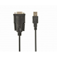 Gembird konvertor USB-A (M) na DB9 serial port (M), kábel 1.5 m, čierny