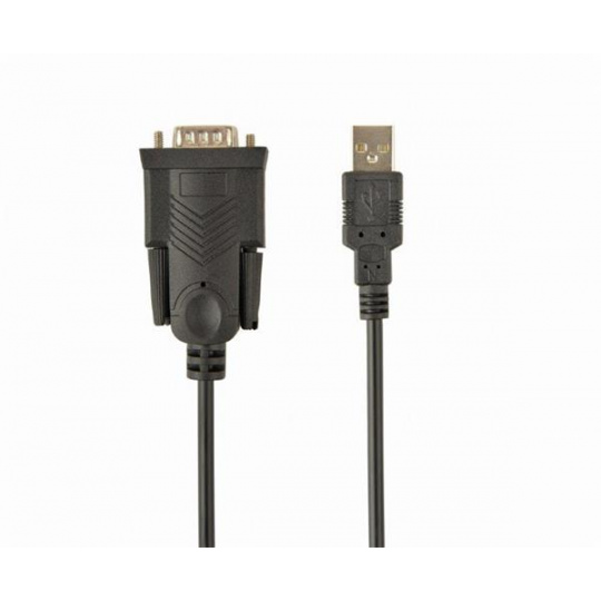 Gembird konvertor USB-A (M) na DB9 serial port (M), kábel 1.5 m, čierny