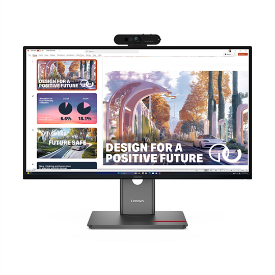 Lenovo P27QD-40 27" 2560x1440 1500:1 350cd 4ms HDMI+DP+USB+USB-C+RJ45 dock PD140W webcam 3y