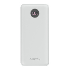 Canyon PB-2002, Powerbank, Li-Pol, 20.000 mAh, Digitálny displej, Vstup: 1x USB-C, Výstup: 1x USB-C a 2x USB-A, biela