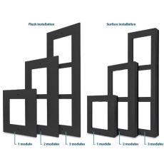 2N Helios IP Verso Rám pro instalaci na povrch, 1 modul - černý 2N Helios IP Verso Rám pro instalaci na povrch, 1 modul - černý