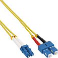 Optický kábel LC-SC, 2m Duplex OS2(9/125µm), LSOH, 2mm, žltý