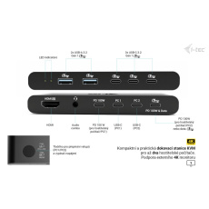 i-tec KVM Docking Station HDMI for 2 hosts, Power Delivery 2x 100W