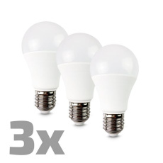 Solight LED žiarovka 3-pack, klasický tvar, 12W, E27, 3000K, 270°, 1080lm, 3ks v baleniu