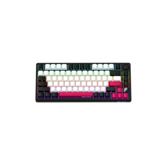 Lorgar KBP7075, Pro bezdrôtová mechanická herná klávesnica, Wireless 2.4 GHz/ BT 5.0, 75% veľk., Displ.,US layout, čiern
