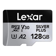 Lexar High-Performance Silver Plus microSDXC UHS-I, 128GB, up to 205MB/s read 150MB/s write C10 A2 V30 U3,with adapter Lexar High-Performance Silver Plus microSDXC UHS-I, 128GB, up to 205MB/s read 150MB/s write C10 A2 V30 U3,with adapter