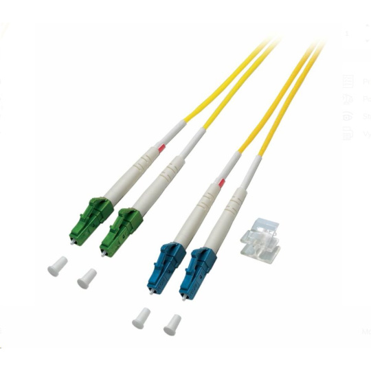 Optický kábel LC/APC-LC, 1m SM Duplex OS2(9/125µm), LSOH, 2mm, žltý