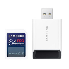 64 GB . SDXC karta Samsung PRO ULTIMATE Class 10 + čítačka (U3 V30), ( r200NB/s, w130MB/s)