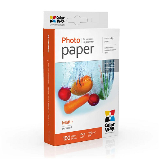 ColorWay Fotopapier Matný 190g/m2,100ks,10×15