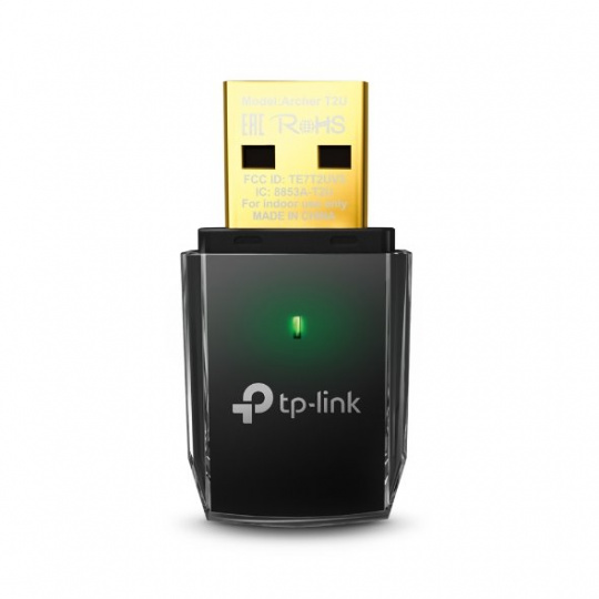 TP-LINK Archer T2U AC600 Wi-Fi USB Adapter, Mini Size, 433Mbps at 5GHz + 150Mbps at 2.4GHz, USB 2.0