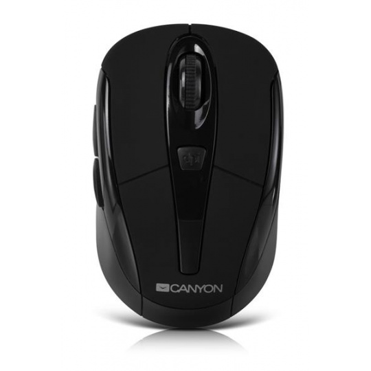 Canyon MSO-W6, Wireless optická myš USB, kompaktná, vhodná k notebookom, 1.600dpi, 6 tlač., čierna