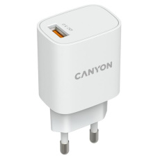 Canyon H-18, univerzálna nabíjačka do steny 1xUSB-A, 18W Quick Charge 3.0, biela Canyon H-18, univerzálna nabíjačka do steny 1xUSB-A, 18W Quick Charge 3.0, biela