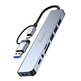 1stCOOL Aluminum 8-in-2 USB Hub (USB-C/USB-A to USB 3.0, USB-C, Card Reader, Audio)
