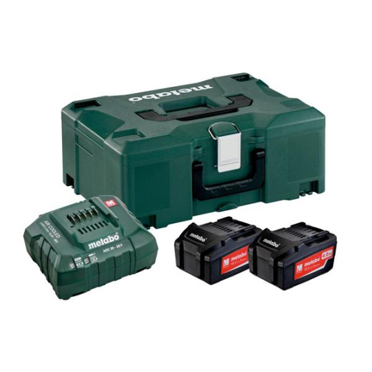 Metabo Basic-Set 2 x 4.0 Ah, 2 x Li-Power akumulátory 18V /4,0 Ah, Nabíjačka ASC 55, kufrík metaBOX 145             