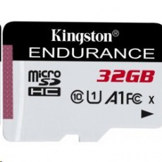 32 GB . micro SDHC karta Kingston High Endurance Class 10 UHS-I U1 (r95MB/s, w30MB/s) bez adaptéra