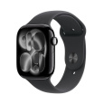 Apple Watch Series 11 GPS + Cellular 42mm Jet Black Aluminium Case with Black Sport Band - S/M
